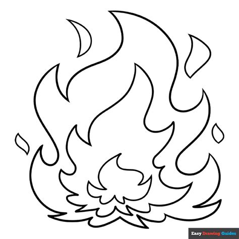 Cartoon Flames Coloring Page | Easy Drawing Guides