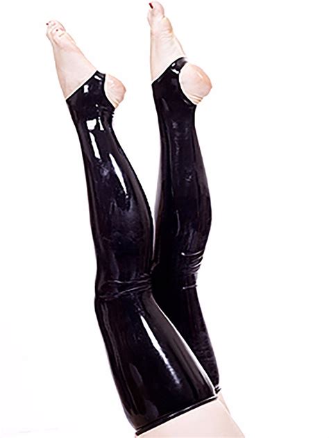 Rubber Womens Sexy Stocking In Shiny Smooth Rubber Thigh High