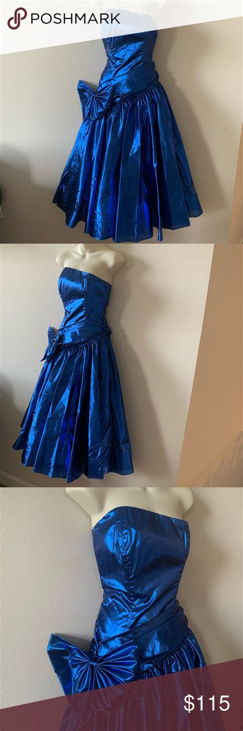 vintage 80s blue metallic mesh prom dress dresses prom dresses 80s prom dress