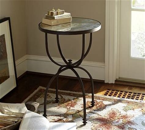 Houston industrial chic side table,bronze metals & brown woodby furniture pipeline. Willow Metal & Mirror Round Accent Table, Aged Bronze ...