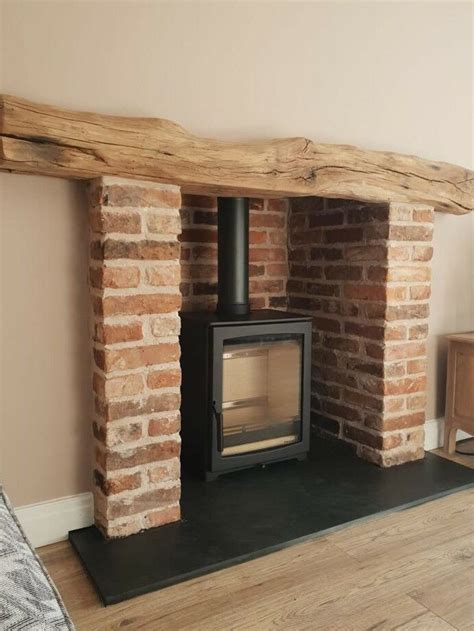Beautiful inglenook stove wood burner fireplace handmade feature bricks