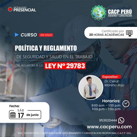 Cacp Perú Curso Politica Reglamento De Seguridad Y Salud En El