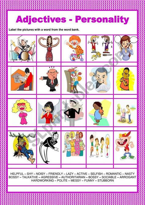 Describing People Picture Dictionary Worksheet By Cla
