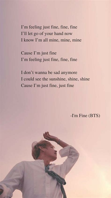 I'm Fine by BTS Lyrics wallpaper | Bts lyrics quotes, Bts wallpaper ...