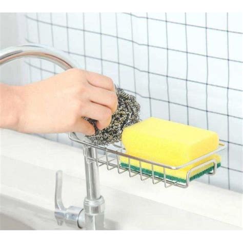 Sponge Holder Sink Caddy For Kitchen Organization Hanging Adjustable