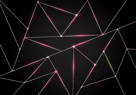 Luxury Polygonal Pattern And Pink Gold Triangles Lines With Lighting On