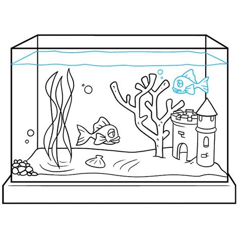Fish Tank Drawing, Aquarium Drawing, Fish Drawings, Aquarium Fish, Art