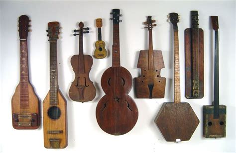 Collection Of 9 Antique Folk Art Early American Home Made Musical