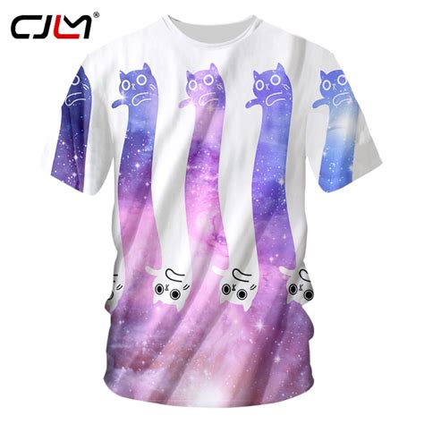 Galaxy Space 3d Short Sleeve Galaxy Cat Shirts Men Galaxy Space Cat Shirt 2023 New