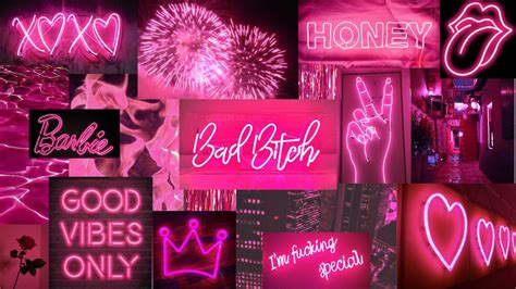 Aesthetic Creator Pink Neon Sign Laptop Wallpaper Requested Like