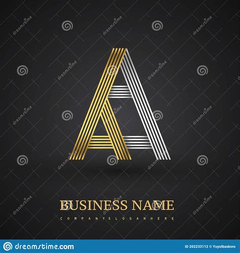 Letter Aa Logo Design Elegant Gold And Silver Colored Symbol For Your