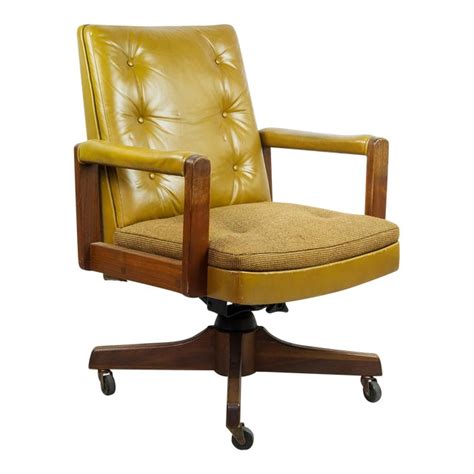 Get 5% in rewards with club o! 1970s Gunlocke Co. Yellow Swivel Office Chair | Chairish