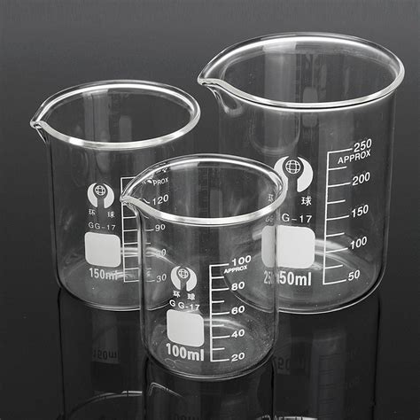 Clear Plastic Measuring Cup Beaker Laboratory Set 50ml Capacity 6 Pcs