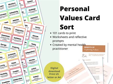 Personal Values Card Exercise Values Card To Print Core Values