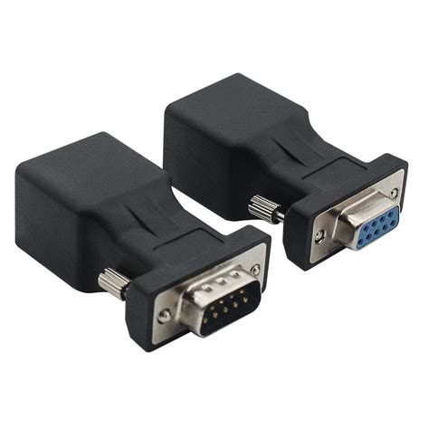 Vga Extender Converter Adapter Cat5cat6rj45 Db9 9 Pin Vga 9 Pin Male To Rj45 Female Network