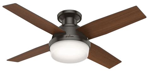 Hunter Flush Mount Ceiling Fan With Light And Remote