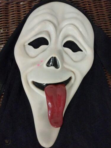 Vtg Scream Ghost Face Wassup Tongue Mask Easter Unlimited Scary