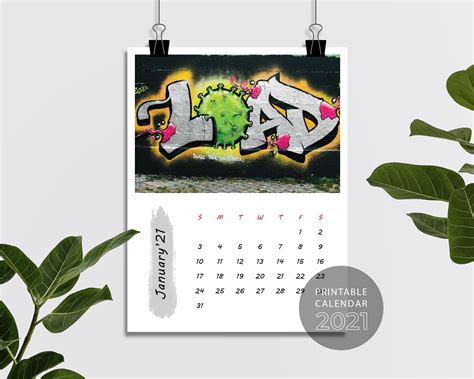 Street Art Calendar 2021 Digital Download Etsy