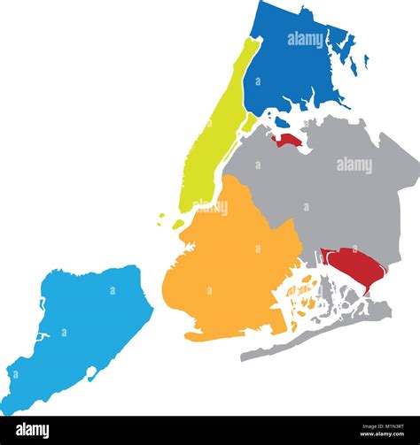 New York Bezirken Karte Nyc Administrativen Abteilungen Und Bezirke