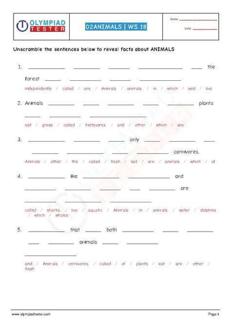 National science olympiad result 2019 for level exam contains the students՚ details, mark… Class 2 PDF worksheet (Sentence scrambe) on the chapter ...