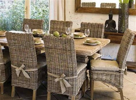 A modern version of the classic parsons chair. Wicker Dining Room Table And Chairs | Wicker dining room ...