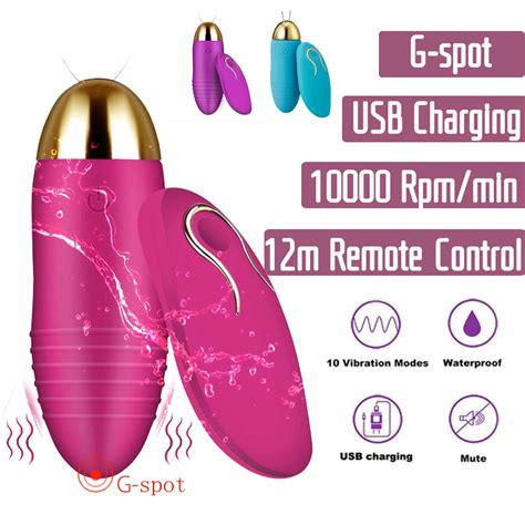 Usb Rechargeable Mute Vibrator Egg 12m Wireless Remote Control 10 Speed Vibrator Sex Toys For