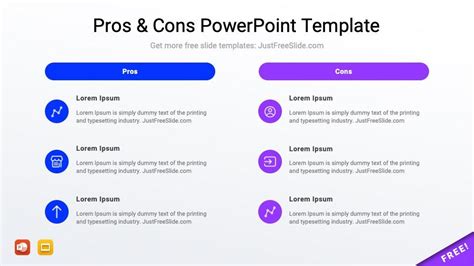Free Pros Cons Powerpoint Template Just Free Slide