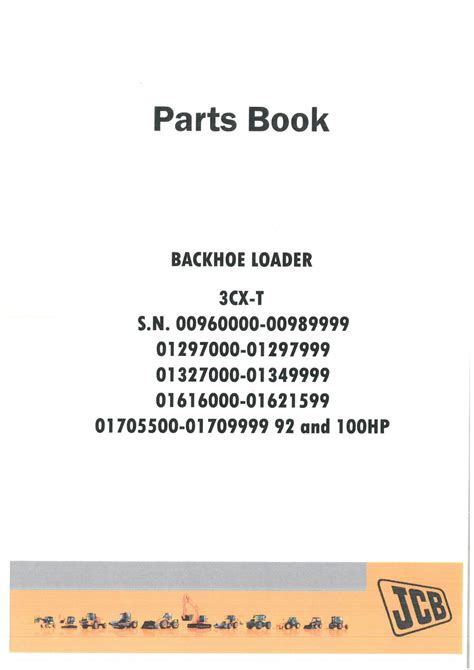 Jcb Digger Backhoe Loader 3cx 4cx 5cx 214 215 217 And 3cx T Parts Manual