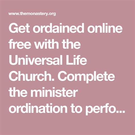 Get Ordained Online Free With The Universal Life Church Complete The