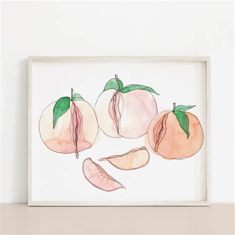 Juicy Peaches Art Print Etsy