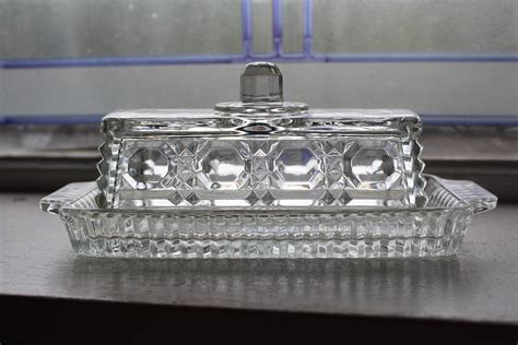 Clear Pressed Glass Butter Dish Vintage 1960s Free Nude Porn Photos