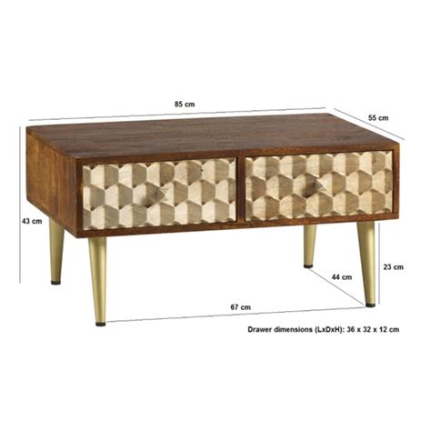 Free delivery and returns on ebay plus items for plus members. Nosid Wooden Coffee Table In Dark Walnut With 2 Drawers ...