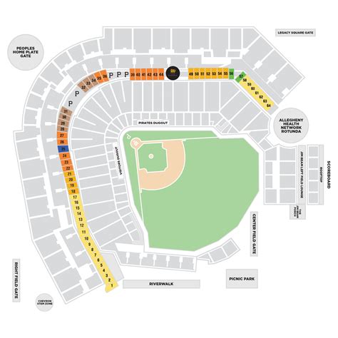 Pnc Park Seating Chart Map Elcho Table