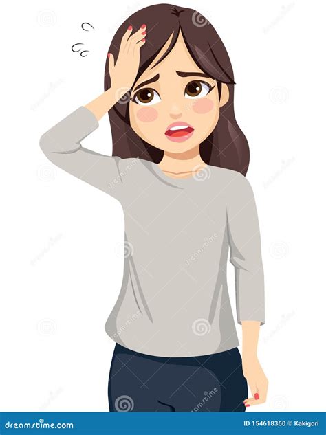 Girl Hand On Head Forgot Stock Vector Illustration Of Frustrated