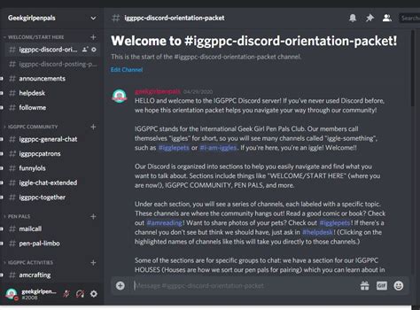 How to get started with discord. Community - Geek Girl Pen Pals