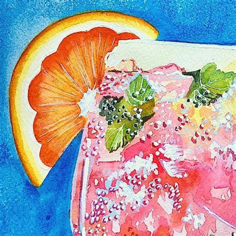 Sweet Summertime 🍊 Watercolor Summer Summerdrink Fruitdrink