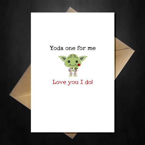 Star Wars Valentines Day Card Yoda Love You I Do Cute Funny Star