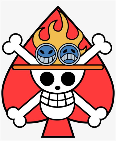 Ace S Flag By Zerocustom D O One Piece Ace Jolly Roger Transparent Png X