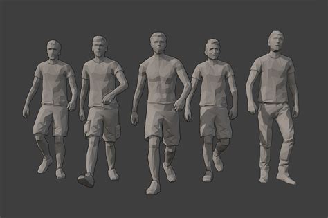 3D Model Lowpoly Rigged People VR AR Low Poly Rigged Animated