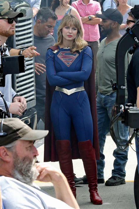 Melissa Benoist Spotted In Her Supergirl Costume While On Set Of
