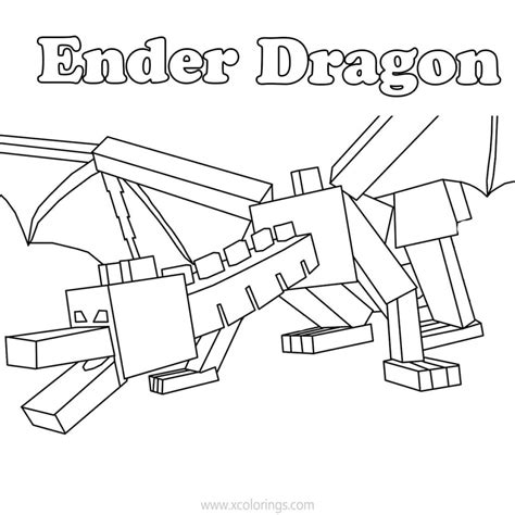 Ender Dragon Coloring Pages Clipart Black and White - XColorings.com