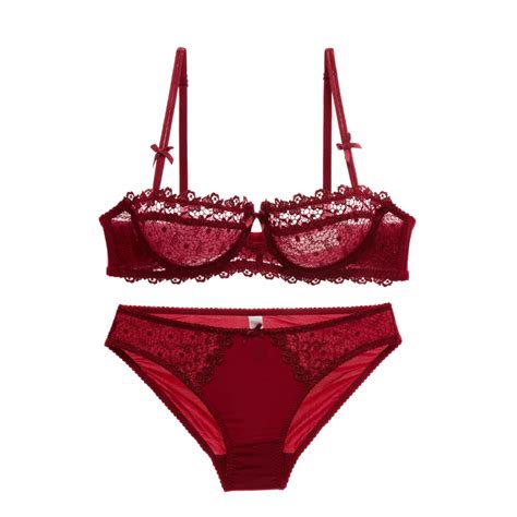 Sexy Lace Bra Sets For Women Push Up Top Quality Half Cup Embroidery Girls Underwear And Panties