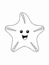 Starfish Coloring Star Cartoon Fish Drawing Line Colouring Draw Getdrawings Animals sketch template