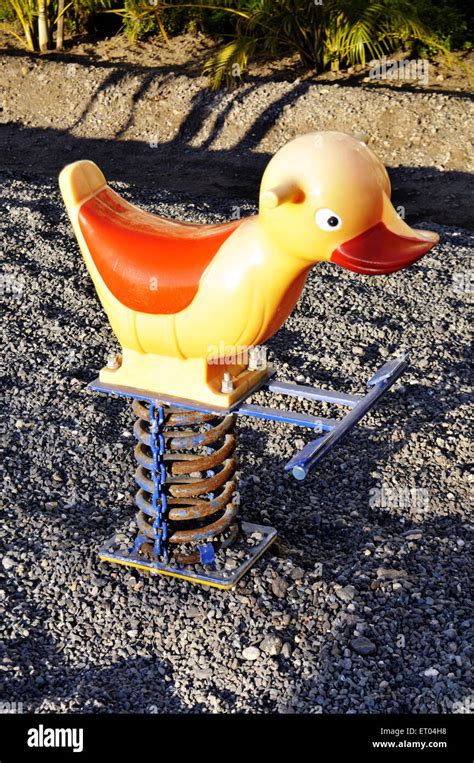 Rocking Duck In Playground Gir At Gujarat India Stock Photo Alamy