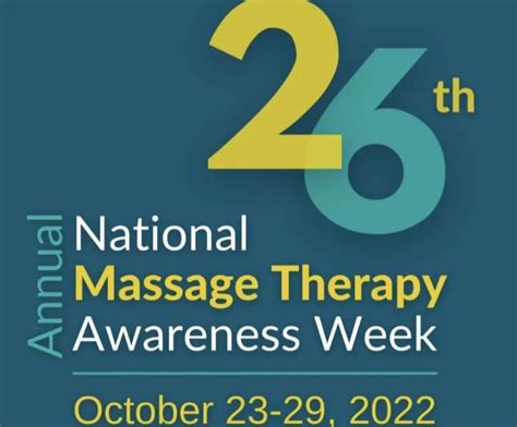 national massage therapy awareness week last week of october 2022 massage therapy chronic
