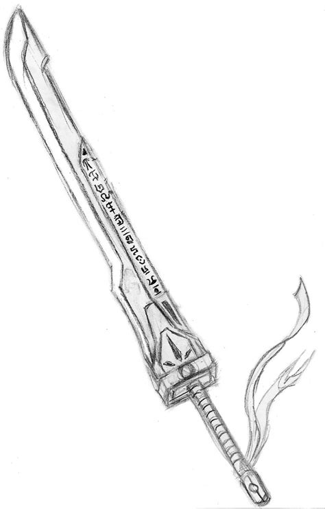 ➜ easy, simple follow along drawing lessons for kids or beginners. Drawn anime sword #2 | Cool Sword Illustrations in 2019 ...