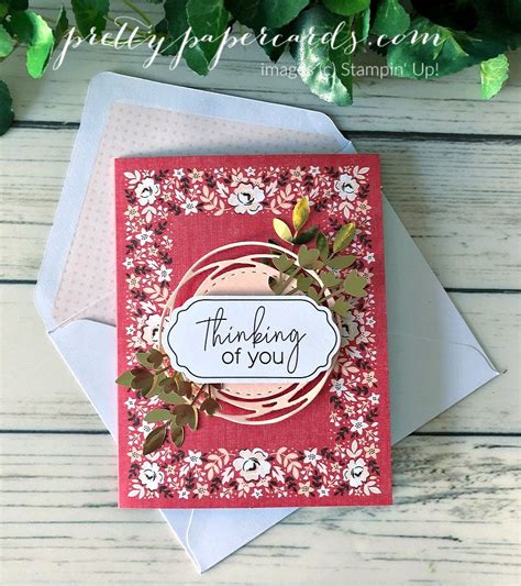 Handmade Thinking Of You Card Made Using The Stampin Up Kerchief