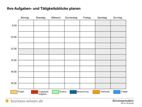 Maybe you would like to learn more about one of these? Wochenplan mit den wichtigen Aufgabenblöcken (Beispiel ...