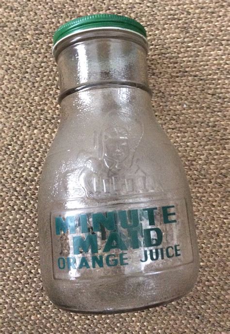 Vintage 30s Minute Maid Bottle Glass Juice Bottle Etsy