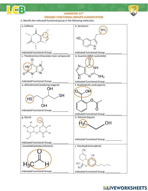 Identifying Functional Groups Worksheet Pdf Function Worksheets